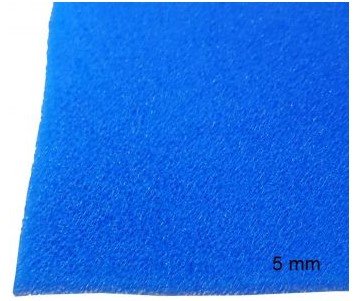 Bügelschaum, 5 mm, intensiv-blau, Polyester Rolle = 1,35 x 10 m = 13,5 m²